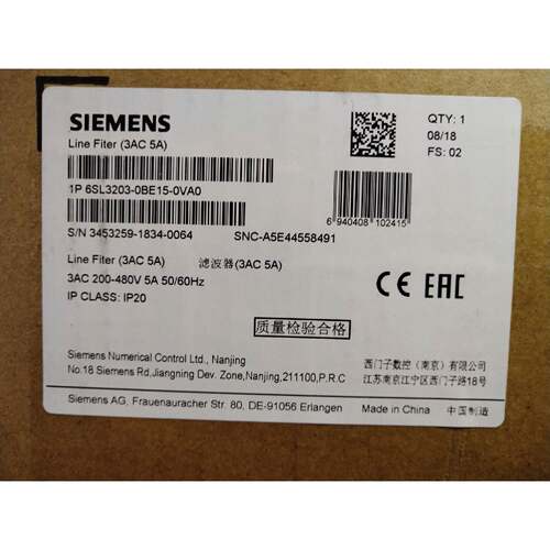 议价6SL3203-0BE15-0VA0 C2进线滤波器用于3AC220V 0.10.75kW V90