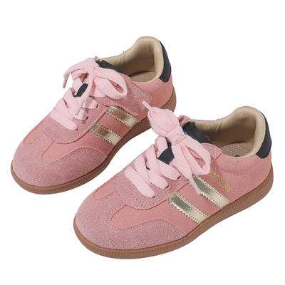 儿童加绒真皮运动鞋平底阿甘鞋