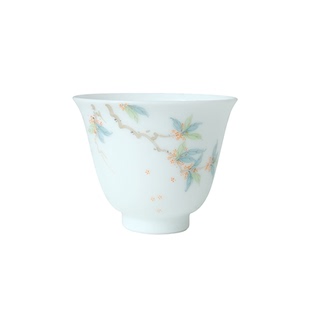 小谦山房花卉小品杯景德镇主人杯陶瓷茶杯家用手工小客杯单个茶具