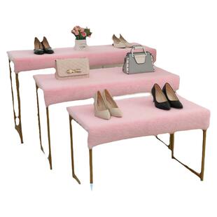 白色短毛绒地毯服装店橱窗展台毛毛装饰毯桌面柜台货架流水台垫子