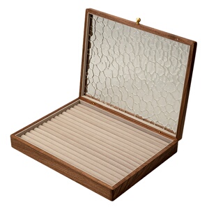 首饰盒实木质耳钉戒指专用收纳盒高级感大容量饰品盒结婚新婚礼物