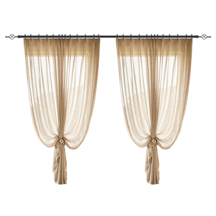 半遮光窗帘透光不透人2025新款卧室客厅阳台隔热防晒亚麻纱帘飘窗