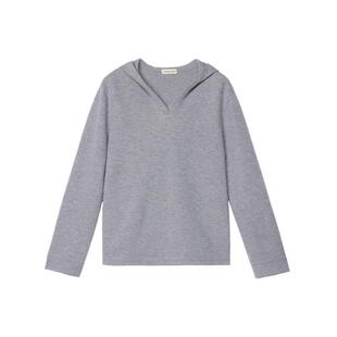 【新品】素然ZUCZUG4M36 25冬女士桑蚕丝莱赛尔空气层V领连帽卫衣