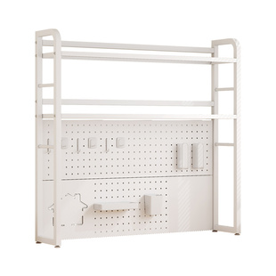 创意洞洞板置物架桌面收纳多层储物家用玻璃免打孔金属学习书桌架