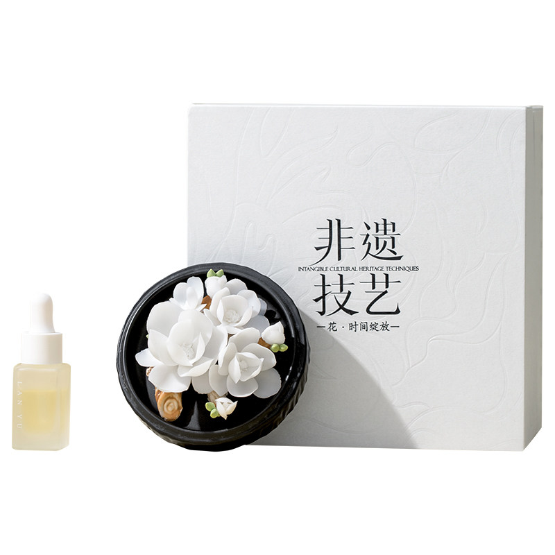 白玉兰花｜高档非遗瓷花香薰手捏高级毕业送女生老师妈妈生日礼物