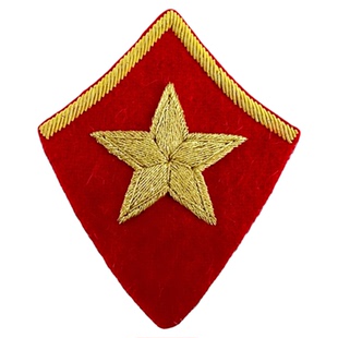 进口手工刺绣徽章复刻二战苏联红领章配饰红底袖章五角星纪念布贴