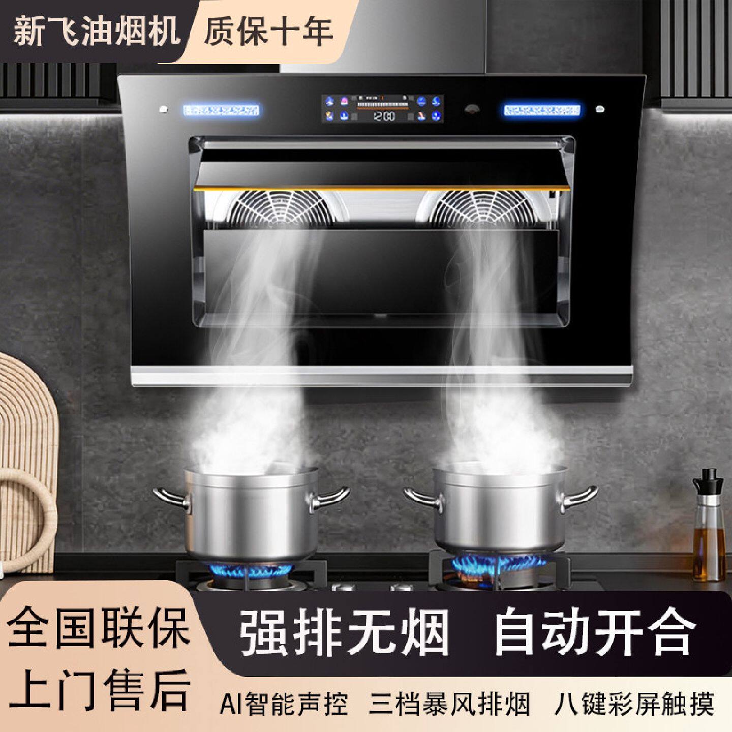 新飞油烟机家用大吸力双电机抽油烟机厨房侧吸出租屋壁挂吸油烟机