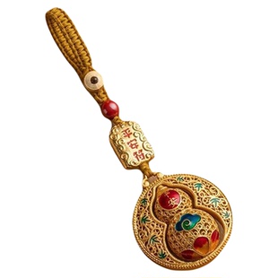 沙金平安葫芦钥匙扣汽车钥匙挂饰挂件男女款式钥匙链福禄礼品精致