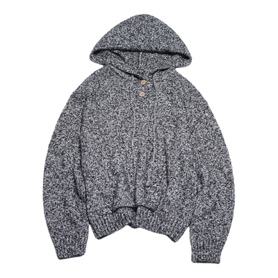 返场STILLYOU复古慵懒温柔星光杂色连帽毛衣女宽松软糯针织上衣新