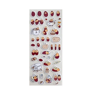 韩国secondmorning可爱红薯卡通贴纸手账相片卡无痕可移DIY装饰贴