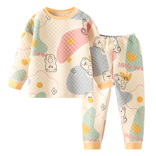 宝宝保暖衣内衣套装秋冬季三层夹棉儿童秋衣秋裤婴儿纯棉男童女童