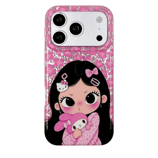 kaia 萌妹卡通粉色豹纹小满适用苹果18promax手机壳iphone16pro新款16女17pro创意15pro全包双层防摔手机套软