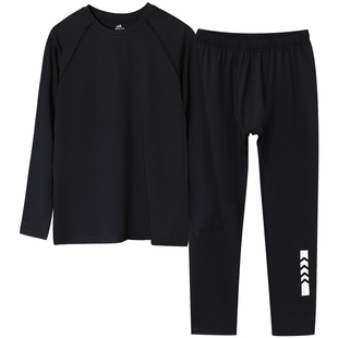 胖男童运动紧身衣训练服加绒篮球速干衣套装长袖健身服足球打底衣