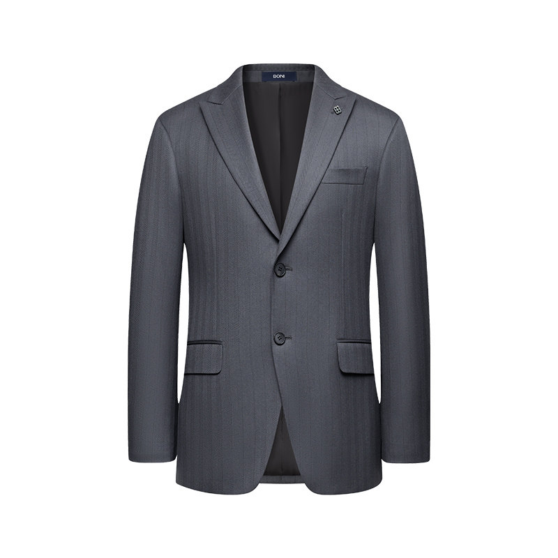 BONI/堡尼秋冬新品商务西服套装绵羊毛西装西裤条纹套西AS683161A