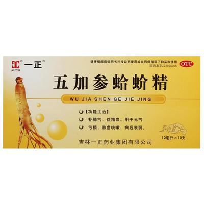 【一正】五加参蛤蚧精10ml*10支/盒肺虚咳嗽补肺气补血补气养血益气养血