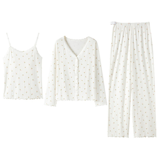 孕妇睡衣月子服春夏款哺乳睡衣睡裤产后喂奶专用带胸垫家居服套装