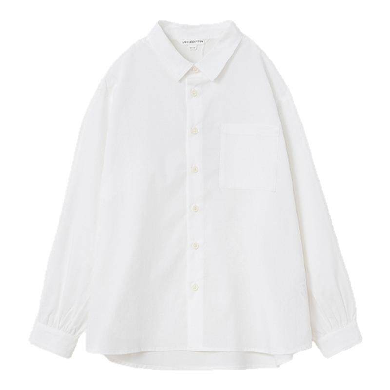 小方领落肩款校服衬衫春夏演出服