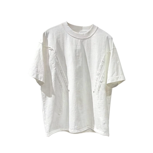 夏季潮流重磅纯棉短袖T恤男宽松休闲铆钉设计感拼接打底衫半袖潮