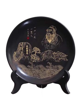 山东非遗孔子尊像山水圣人摆盘