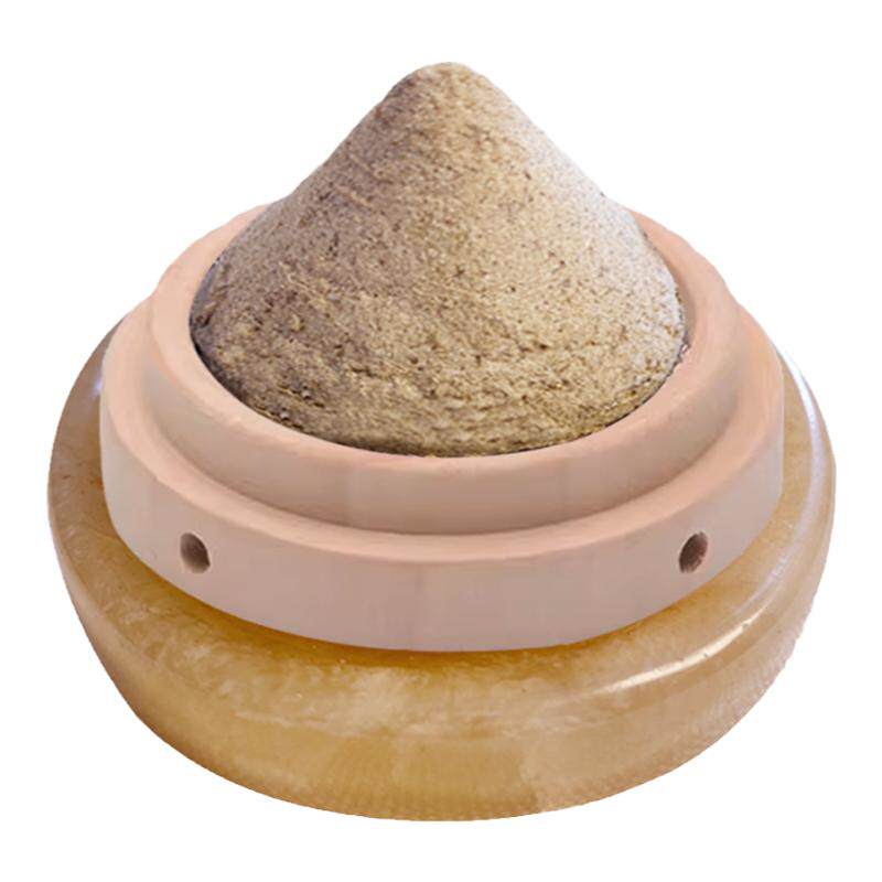 艾塔艾灸肚脐隔姜盐灸玉石垫盒罐艾坨木托艾绒柱灸器底座工具家用