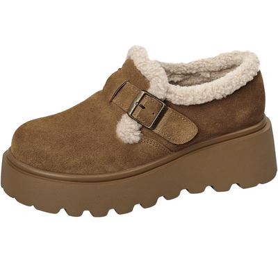 索菲娅厚底增高雪地勃肯鞋