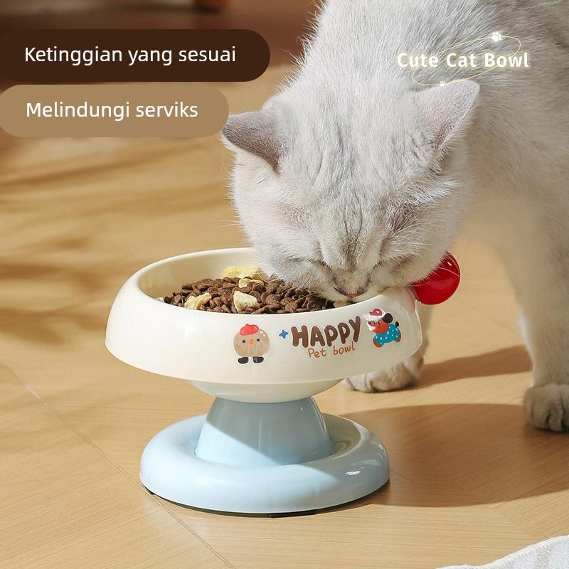 猫碗猫盆猫咪饭碗喝水碗不锈钢吸盘狗碗防滑不打翻保护颈椎宠物碗