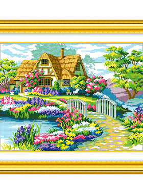 新款钻石画美丽家园田园贴钻画