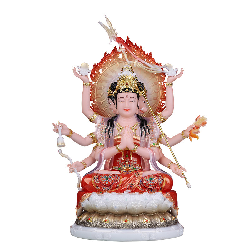 斗姆元君神像佛堂北斗汉白玉家用供奉九皇斗姆像彩绘斗母元君佛像