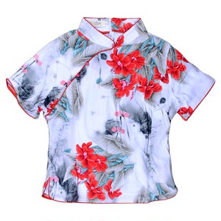 （捡漏4XL5XL）楠N2026夏天丝国风短袖上衣舒适透气大码女装折扣