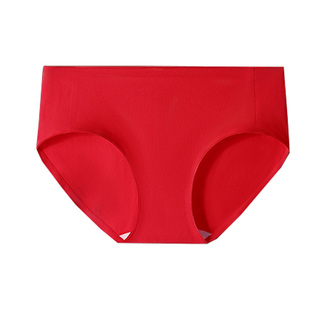 七匹狼本命年红色内裤女士纯棉无痕马年结婚礼物新娘高腰抗菌短裤