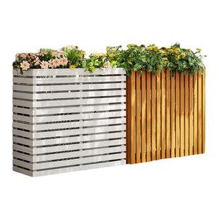 室外空调外机保护罩子挡风板装饰遮挡围栏美化遮阳防护栏防雨防晒