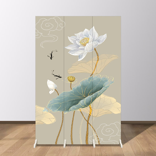 中式折屏隔断防水防透 可客制化简约中式折屏适用于客厅与玄关