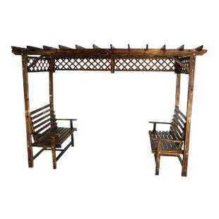 室外碳化防腐实木桌椅户外庭院葡萄架爬藤架凉亭花架农村小院凉亭