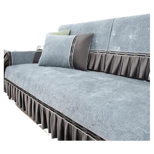 雪尼尔沙发垫四季通用防滑布盖布皮沙发套罩2025新款定制坐垫靠背