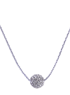 银色圆球日常通勤网红百搭项链女