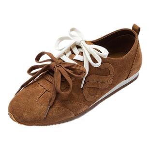 莱尔斯丹YOUNG可可麻薯春夏新款复古系带休闲阿甘德训鞋女6M16302