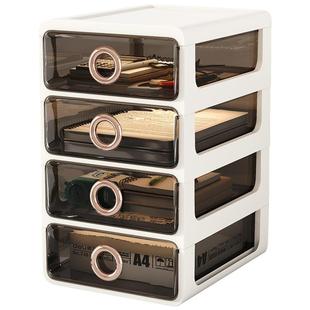 抽屉式透明桌面收纳盒A4文件文具置物架宿舍书桌办公桌整理收纳柜