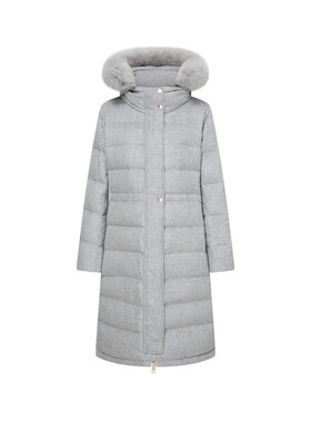 Scofield女装狐狸毛领羽绒服