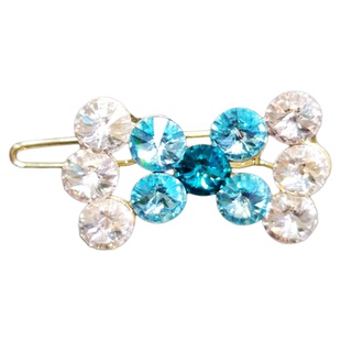 米龙饰品原创设计轻奢施华水晶小蝴蝶结蛙扣碎发夹刘海边夹发饰