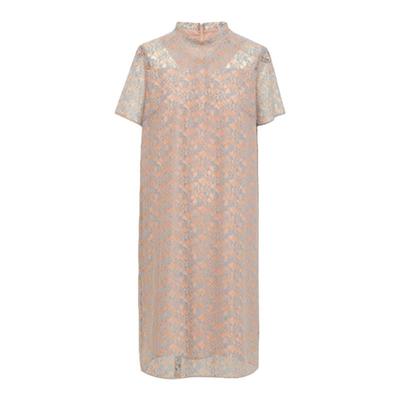 TENGS浪漫蕾丝勾花立领连衣裙