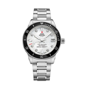 瑞士军表女士款潜水石英手腕表珍珠贝母钻石原装进口轻奢正品名牌