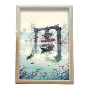 【眯眼看】姓氏趣味相框远看是画近看是字创意桌面摆台姓氏山水画