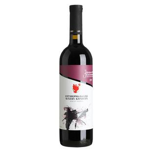 格鲁吉亚红酒哈列巴水墨画金兹半甜红葡萄酒原瓶原装进口整箱6瓶