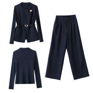 西装马甲三件套阔腿裤套装女装2026新款春装搭配一整套高级感轻奢