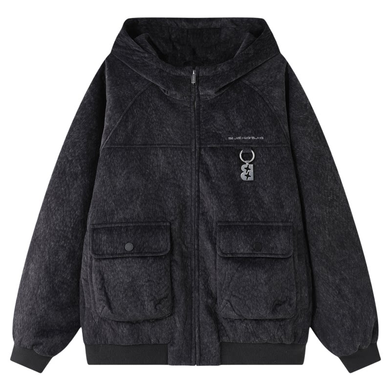 BJHG不计后果美式潮牌连帽棉服男