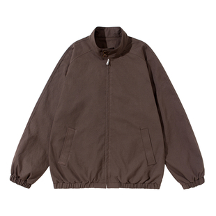 暗物质咖啡色高级感日系复古立领夹克男生2026新款秋季休闲外套