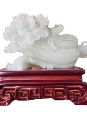 玉白菜招财摆件客厅玄关乔迁礼物