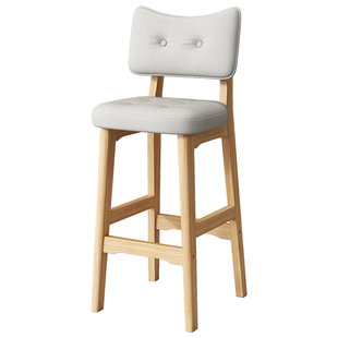 吧台椅实木高脚凳吧台凳子家用高脚椅收银岛台餐椅靠背餐桌高椅子