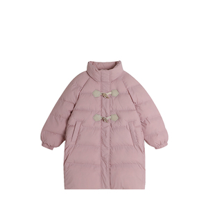 布丁哈鲁童装冬装女童中长款2025冬季新款儿童加厚三防短款羽绒服