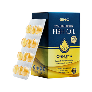 美国gnc高纯度深海鱼油软胶囊epa进口omega3dha中老年非鱼肝油2盒